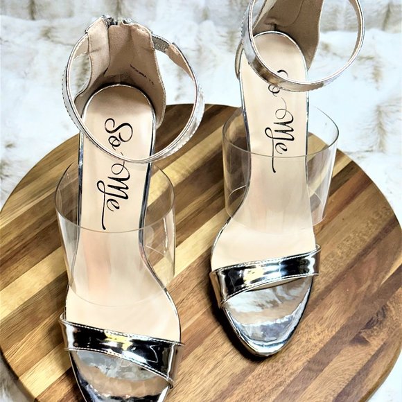 * So Me Sexy Silver Strap 5" Slim Stiletto Heel - Picture 7 of 10